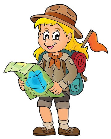 Scout girl theme image 3 - eps10 vector illustration. Stock Photo - Budget Royalty-Free & Subscription, Code: 400-08918497