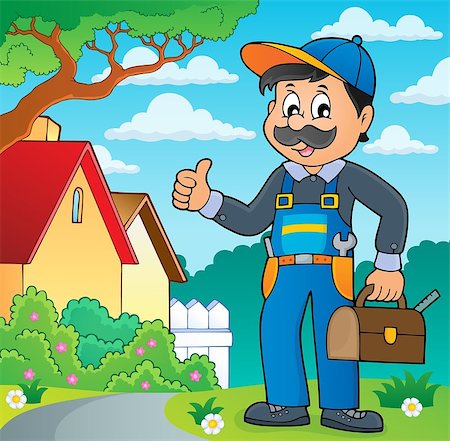 simsearch:400-09152818,k - Plumber theme image 2 - eps10 vector illustration. Stock Photo - Budget Royalty-Free & Subscription, Code: 400-08918492