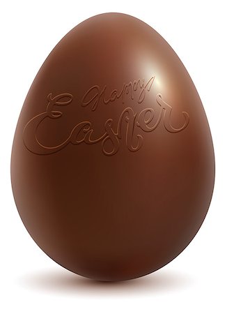 easter eggs in a dark color - Happy easter. Brown chocolate egg on white background. Vector illustration Stock Photo - Budget Royalty-Free & Subscription, Code: 400-08918550