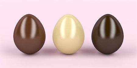 easter eggs in a dark color - Milk, white and dark chocolates eggs Stock Photo - Budget Royalty-Free & Subscription, Code: 400-08918563