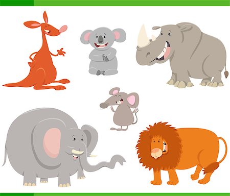 simsearch:400-09095574,k - Cartoon Illustration of Funny Animal Characters Collection Foto de stock - Super Valor sin royalties y Suscripción, Código: 400-08918582