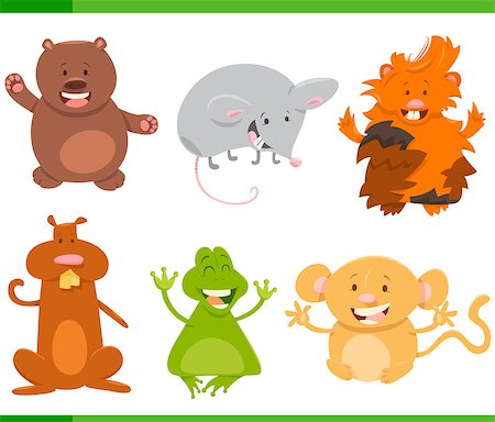 simsearch:400-07836427,k - Cartoon Illustration of Cute Animal Characters Collection Stock Photo - Budget Royalty-Free & Subscription, Code: 400-08918583