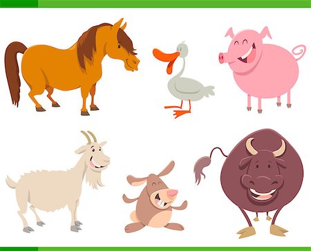 simsearch:400-06687855,k - Cartoon Illustration of Cute Farm Animal Characters Set Stock Photo - Budget Royalty-Free & Subscription, Code: 400-08918595