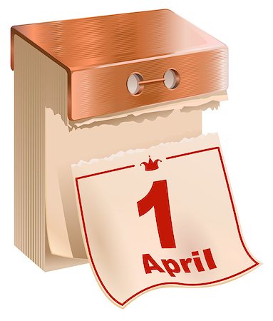 1 April Fools Day. Tear-off calendar sheet. Illustration in vector format Stock Photo - Budget Royalty-Free & Subscription, Code: 400-08918646