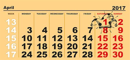 simsearch:400-09065162,k - 1 April Fools Day. Calendar reminder hat. Illustration in vector format Stock Photo - Budget Royalty-Free & Subscription, Code: 400-08918643