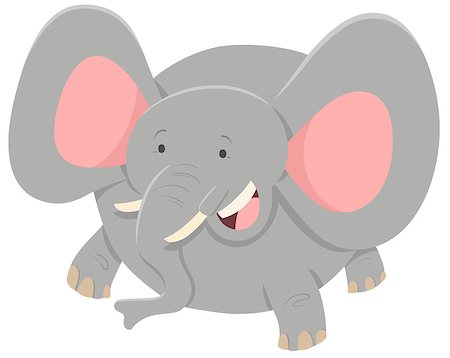 simsearch:400-08916376,k - Cartoon Illustration of Cute Elephant Animal Character Foto de stock - Super Valor sin royalties y Suscripción, Código: 400-08918733