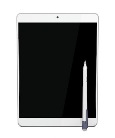 simsearch:400-08919132,k - Tablet computer and digital pen on white background Foto de stock - Super Valor sin royalties y Suscripción, Código: 400-08918827