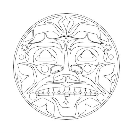 Vector illustration of the sun symbol. Modern stylization of North American and Canadian native art with native ornament Stockbilder - Microstock & Abonnement, Bildnummer: 400-08919009