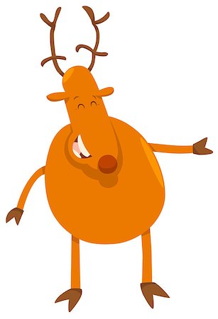 simsearch:400-09095574,k - Cartoon Illustration of Cute Deer Animal Character Foto de stock - Super Valor sin royalties y Suscripción, Código: 400-08919056