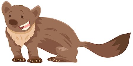 simsearch:400-09117318,k - Cartoon Illustration of Cute Marten Wild Animal Character Stock Photo - Budget Royalty-Free & Subscription, Code: 400-08919077