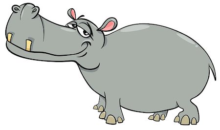 simsearch:400-09113279,k - Cartoon Illustration of Hippopotamus Wild Animal Character Stock Photo - Budget Royalty-Free & Subscription, Code: 400-08919085