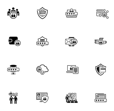 simsearch:400-08919372,k - Flat Design Protection and Security Icons Set. Isolated Illustration. Stock Photo - Budget Royalty-Free & Subscription, Code: 400-08919106