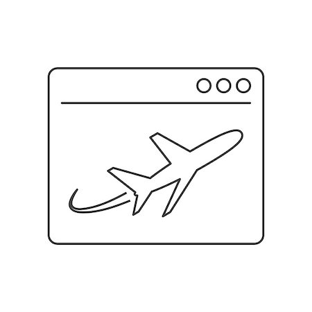 plane tablet - Landing page line icon on white background Stock Photo - Budget Royalty-Free & Subscription, Code: 400-08919138
