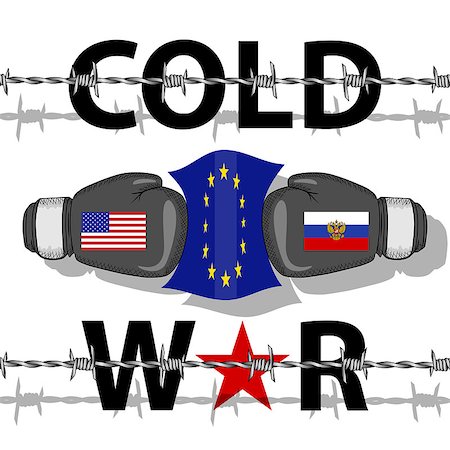 Illustration of the Cold War between the USA and Russia. Stock Photo - Budget Royalty-Free & Subscription, Code: 400-08919194