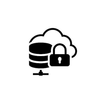 simsearch:400-09009993,k - Cloud Secure Storage Icon. Flat Design Isolated Illustration. Foto de stock - Super Valor sin royalties y Suscripción, Código: 400-08919250