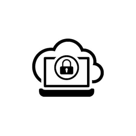 simsearch:400-09009993,k - Secure Cloud Access Icon. Flat Design Isolated Illustration. Foto de stock - Super Valor sin royalties y Suscripción, Código: 400-08919336