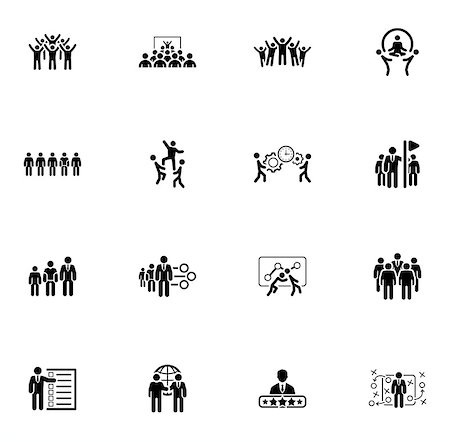 employee training - Flat Design Business Team Icons Set including Meeting, Training, Teamwork, Team Building, Management, Career, Tactics. Isolated Illustration. App Symbol or UI element. Stock Photo - Budget Royalty-Free & Subscription, Code: 400-08919385