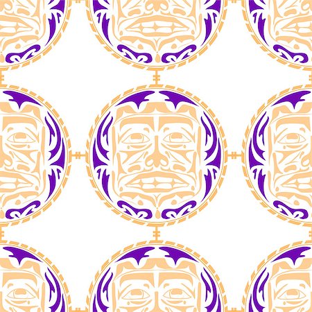 Vector illustration of the sun symbol. Modern stylization of North American and Canadian native art seamless pattern Stockbilder - Microstock & Abonnement, Bildnummer: 400-08919565