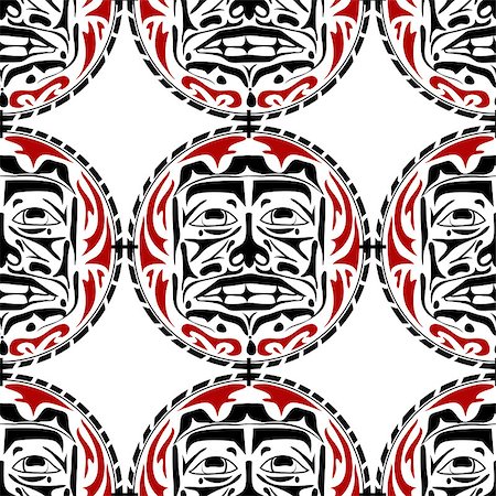 Vector illustration of the sun symbol. Modern stylization of North American and Canadian native art seamless pattern Stockbilder - Microstock & Abonnement, Bildnummer: 400-08919567