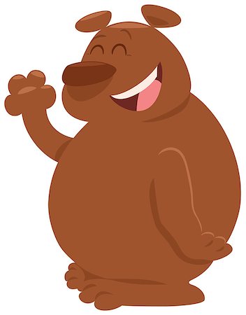 simsearch:400-08918154,k - Cartoon Illustration of Funny Brown Bear Animal Character Fotografie stock - Microstock e Abbonamento, Codice: 400-08919615