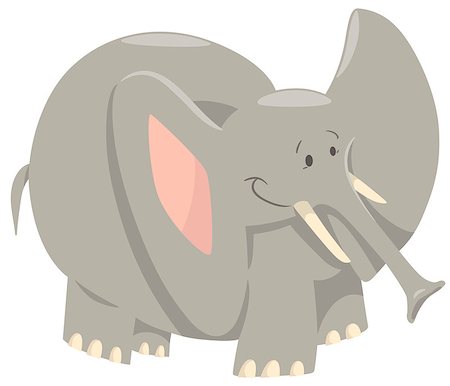 simsearch:400-08916376,k - Cartoon Illustration of Funny Elephant Comic Animal Character Photographie de stock - Aubaine LD & Abonnement, Code: 400-08919626