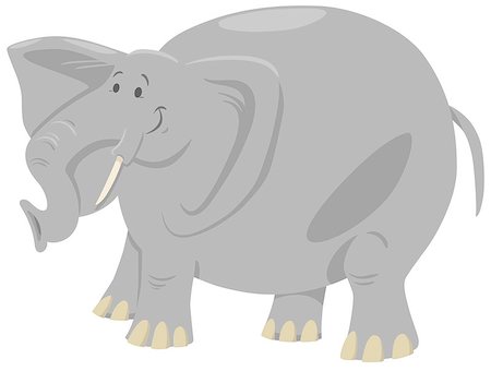 simsearch:400-09117332,k - Cartoon Illustration of Cute Elephant Safari Animal Character Stock Photo - Budget Royalty-Free & Subscription, Code: 400-08919627