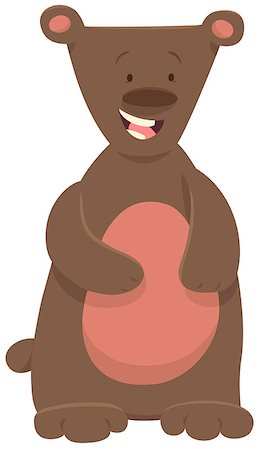 simsearch:400-09171923,k - Cartoon Illustration of Cute Brown Bear or Teddy Animal Character Photographie de stock - Aubaine LD & Abonnement, Code: 400-08919621
