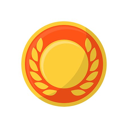 Medal with wreath flat icon Stock Photo - Budget Royalty-Free & Subscription, Code: 400-08919736