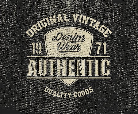 Original vintage Denim print for t-shirt. vector illustration Stock Photo - Budget Royalty-Free & Subscription, Code: 400-08919746