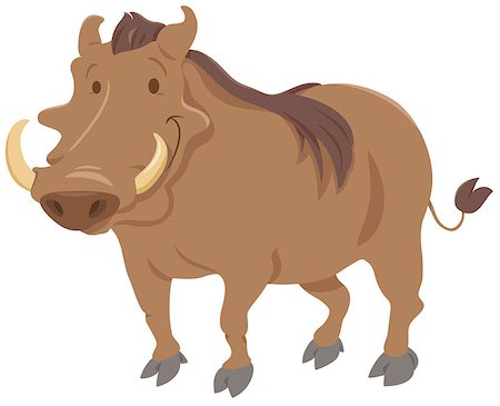 simsearch:400-08918154,k - Cartoon Illustration of Warthog Animal Character Fotografie stock - Microstock e Abbonamento, Codice: 400-08919822