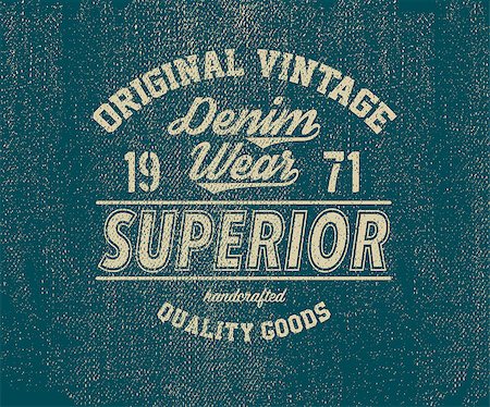 Original vintage Denim print for t-shirt. vector illustration Stock Photo - Budget Royalty-Free & Subscription, Code: 400-08919869