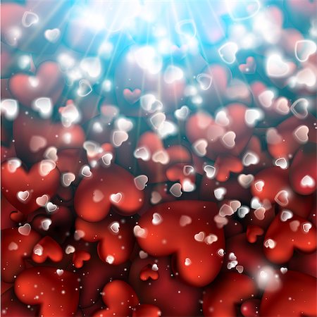 Valentine's Day Blur and Glow White Falling shine Hearts. Beautiful Background. Design Element defocused light in heart shape no size limit Vector Illustration. Stockbilder - Microstock & Abonnement, Bildnummer: 400-08929956