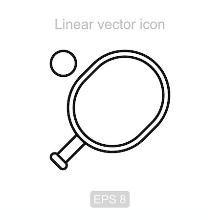 pong - Icon of the racket for table tennis in a linear style Stock Photo - Budget Royalty-Free & Subscription, Code: 400-08929987