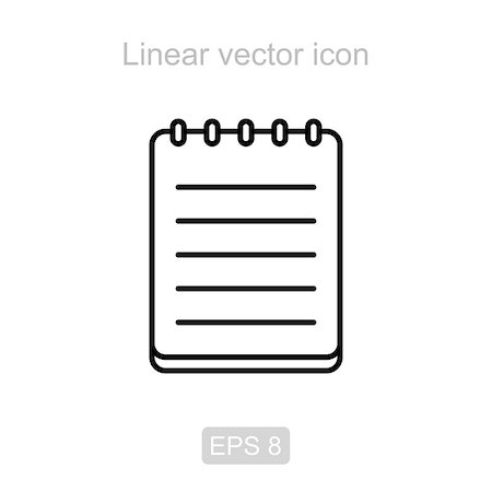 simsearch:400-09224024,k - Icon of the notepad in a linear style Stock Photo - Budget Royalty-Free & Subscription, Code: 400-08929990