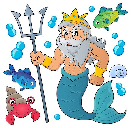 Poseidon theme image 1 - eps10 vector illustration. Foto de stock - Super Valor sin royalties y Suscripción, Código: 400-08920066