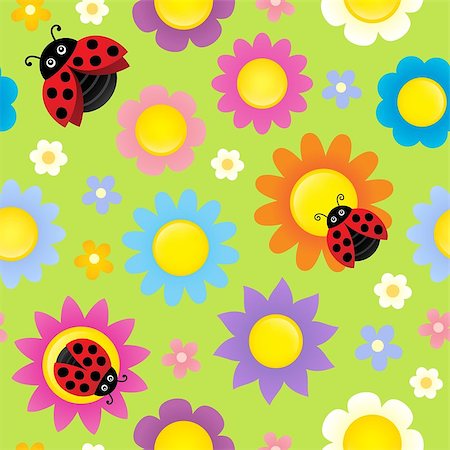 simsearch:400-07417266,k - Stylized flowers seamless background 5 - eps10 vector illustration. Foto de stock - Super Valor sin royalties y Suscripción, Código: 400-08920074