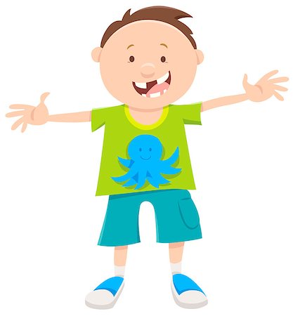 simsearch:400-08410054,k - Cartoon Illustration of Happy Snagle Tooth Boy Kid Character Stock Photo - Budget Royalty-Free & Subscription, Code: 400-08920124