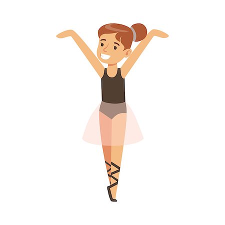 Little Girl In Pink Tutu Dancing Ballet In Classic Dance Class, Future Professional Ballerina Dancer. Small Happy Kid And Adorable Stage Performance Vector Illustration. Stock Photo - Budget Royalty-Free & Subscription, Code: 400-08934089