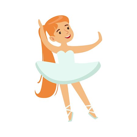 Little Girl In White Tutu Dancing Ballet In Classic Dance Class, Future Professional Ballerina Dancer. Small Happy Kid And Adorable Stage Performance Vector Illustration. Stock Photo - Budget Royalty-Free & Subscription, Code: 400-08934094