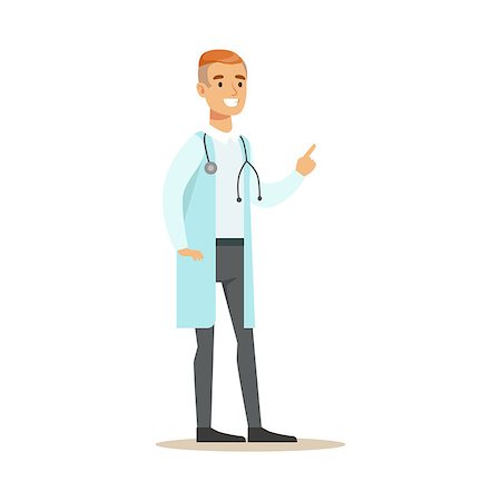 Male Therapist Doctor Wearing Medical Scrubs Uniform Working In The Hospital Part Of Series Of Healthcare Specialists. Smiling Cartoon Character Professional Doctor Of Medicine At Work In Clinic. Stock Photo - Budget Royalty-Free & Subscription, Code: 400-08934106