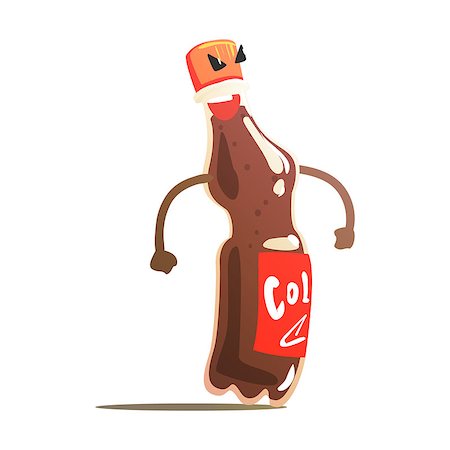 simsearch:400-08554549,k - Soft Soda Drink In Flastic Fottle Street Fighter, Fast Food Bad Guy Cartoon Character Fighting Illustration. Junk Food Menu Item With Evil Face Looking For A Fight Vector Drawing. Fotografie stock - Microstock e Abbonamento, Codice: 400-08934188