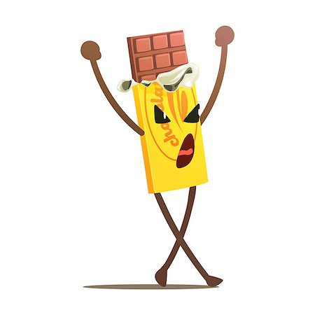 simsearch:400-08554549,k - Chocolate Bar Half Unwrapped Street Fighter, Fast Food Bad Guy Cartoon Character Fighting Illustration. Junk Food Menu Item With Evil Face Looking For A Fight Vector Drawing. Fotografie stock - Microstock e Abbonamento, Codice: 400-08934190