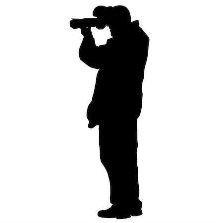 silhouettes of cameraman vector - Cameraman with video camera. Silhouettes on white background. Vector illustration. Stock Photo - Budget Royalty-Free & Subscription, Code: 400-08934344