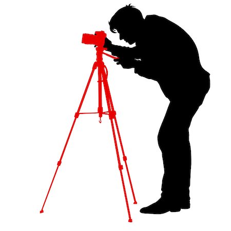 silhouettes of cameraman vector - Cameraman with video camera. Silhouettes on white background. Vector illustration. Stock Photo - Budget Royalty-Free & Subscription, Code: 400-08934346