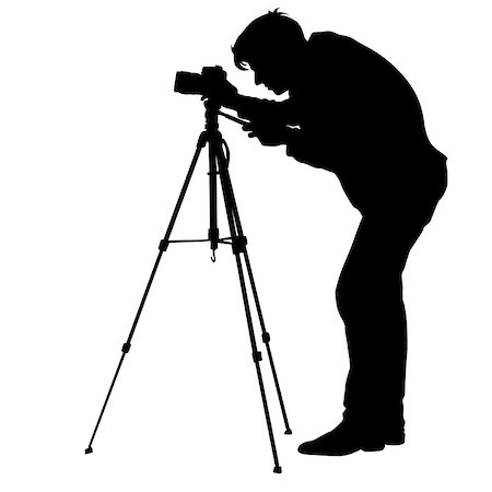 silhouettes of cameraman vector - Cameraman with video camera. Silhouettes on white background. Vector illustration. Stock Photo - Budget Royalty-Free & Subscription, Code: 400-08934347