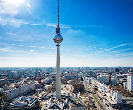 panoramic view of berlin skyline Photographie de stock - Aubaine LD & Abonnement, Code: 400-08934361