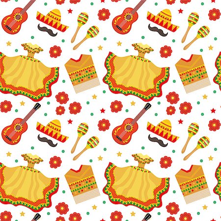 simsearch:400-08973915,k - Cinco de Mayo seamless pattern. Mexican holiday endless background, texture. Vector illustration Stockbilder - Microstock & Abonnement, Bildnummer: 400-08934431