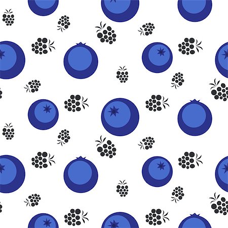 Blueberry and blackberry seamless purple pattern on white. Juicy summer fruit background. Photographie de stock - Aubaine LD & Abonnement, Code: 400-08934494