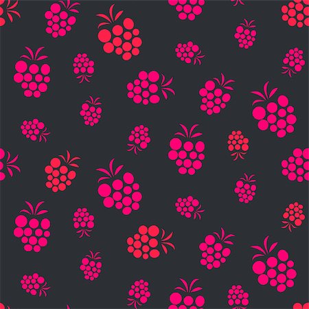 simsearch:400-09108602,k - Raspberry pink on purple seamless pattern. Berries summer fruit vector repeat background. Stock Photo - Budget Royalty-Free & Subscription, Code: 400-08934496