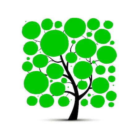 simsearch:400-08977036,k - Abstract circles tree, sketch for your design. Vector illustration Foto de stock - Royalty-Free Super Valor e Assinatura, Número: 400-08934645